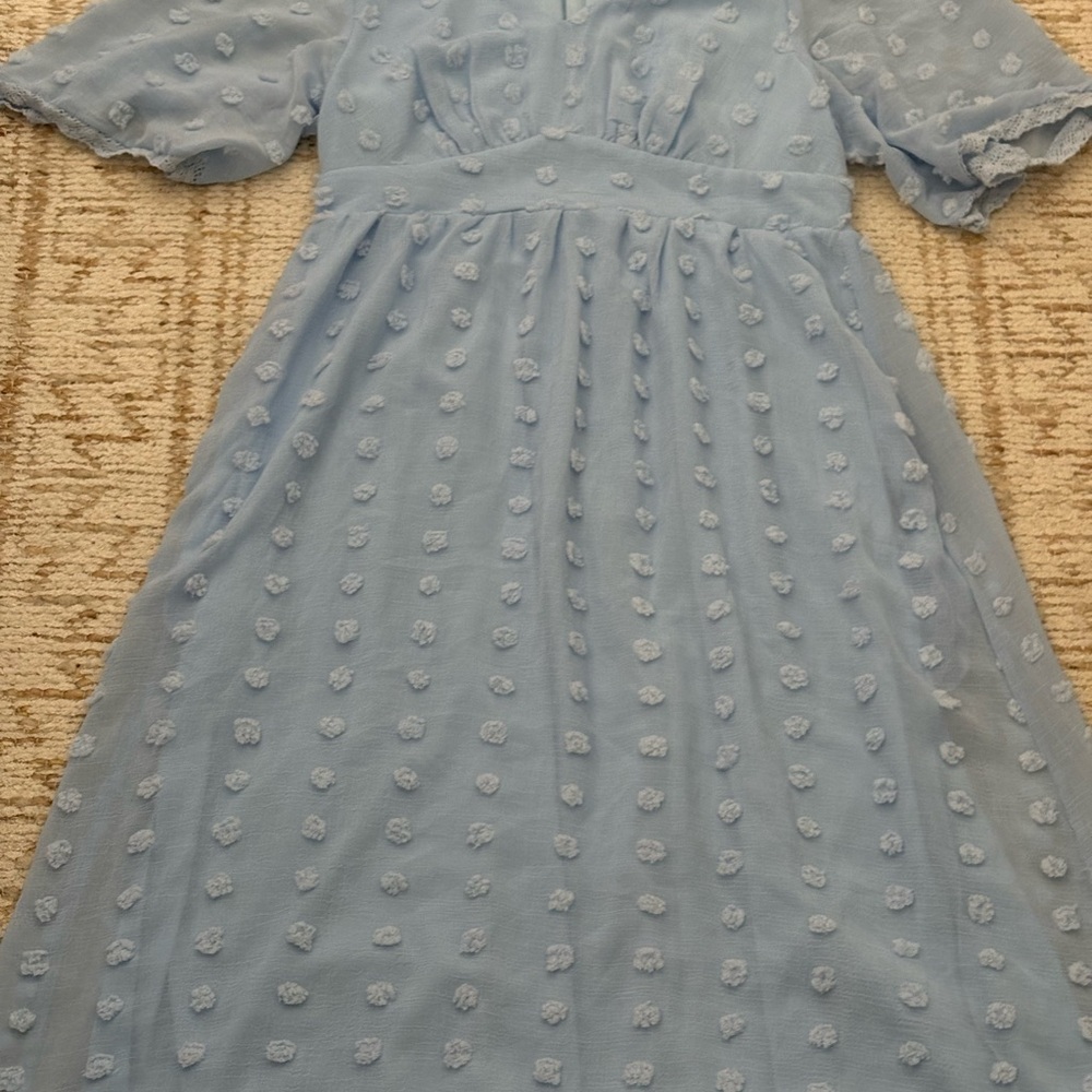 Elegant Light Blue Midi Dress